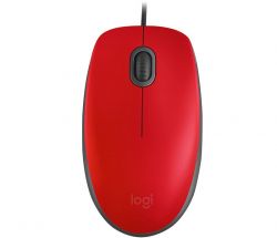 Logitech M110 Silent 1000DPI Optikai piros vezetékes egér