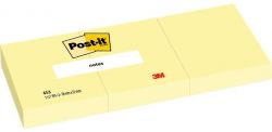 3M POSTIT 38x51 mm, 3x100 lap kanári sárga Öntapadó jegyzettömb