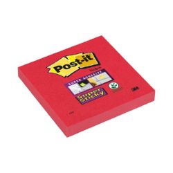 3M POSTIT "Super Sticky" 76x76 mm 90 lapos piros öntapadó jegyzettömb