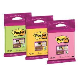 3M POSTIT "Super Sticky" 76×76 mm 75 lapos vegyes öntapadó jegyzettömb