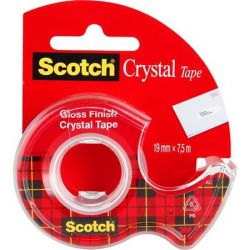 3M SCOTCH "Crystal" 19 mm x 7,5 m kézi ragasztószalag adagolón