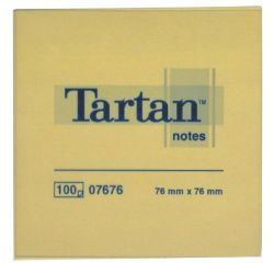 TARTAN 76x76 mm 100 lapos sárga öntapadó jegyzettömb (12 tömb/csomag)