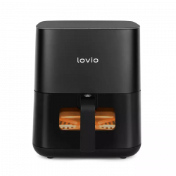 Lovio PureFry, Air fryer, 1450W, 5 liter, 8 program, 80-200°C, Fekete, Forrólevegős sütő