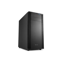 Sharkoon M25-V (táp nélküli, alsó táp hely,2xUSB3.0,2x120mm; I/O,ATX,mATX; mITX) fekete számítógép ház
