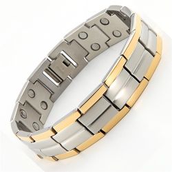 Jade Mens 12 karkötő (20 cm) M méret arany ezüst mágneses férfi karkötő