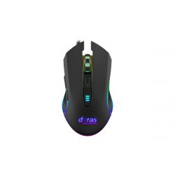 Dyras GS-MOU1018B USB, 6 gomb, max. 3200 DPI Fekete gamer egér