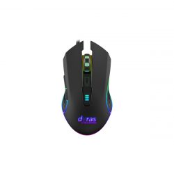 Dyras GS-MOU1018B USB, 6 gomb, max. 3200 DPI Fekete gamer egér