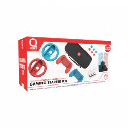 QWare Gaming Starter Kit, Nintendo Switch, 6 elemes, Kék-Piros, Konzol kiegészítő csomag