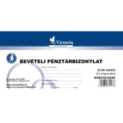 Victoria "B.318-102" 25x3 lapos bevételi pénztárbizonylat