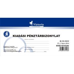 Victoria "B.318-103" 25x2 lapos kiadási pénztárbizonylat