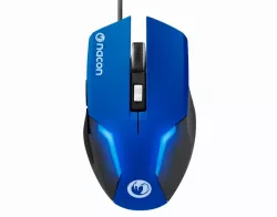 Nacon GM-105, 2400 DPI, Háttérvilágítás, 8 gomb, USB, Gaming, Optikai, Kék, Vezetékes egér