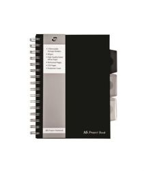 PUKKA PAD "Black project book" fekete színű A5 vonalas 125 lapos spirálfüzet