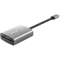 Trust Dalyx Fast USB-C, micro-SD, SD Ezüst kártyaolvasó