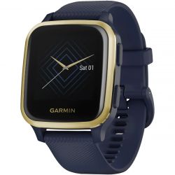 Garmin Venu Sq Music 1.3" GPS arany-tengerészkék szilikon okosóra