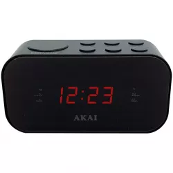 AKAI ACR-3088 10 memória, AM/FM PLL fekete órás rádió