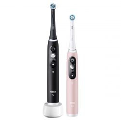 Oral-B iO Series 6 Duo, Felnőtt, Forgófejes, 5 Üzemmód, Fekete/Rózsaszín elektromos fogkefe készlet (2 db)