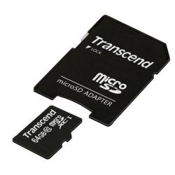 Transcend 64GB microSDXC memóriakártya + adapter