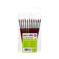 NEBULÓ no. 12 kerek fa piros ecset (12 db/csomag)