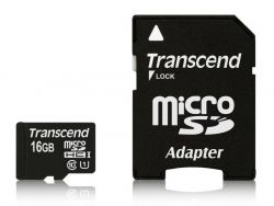 Transcend 16GB Class 10 UHS-I memóriakártya + adapter