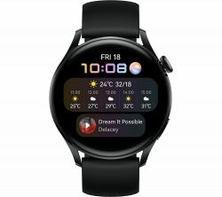 Huawei Watch 3 1.43" Amoled 46mm GPS + Cellular fekete fluoroelastomer okosóra