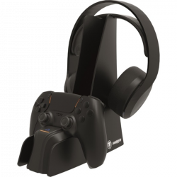 Snakebyte Charge & Headset Stand 5, PlayStation 5, LED, Dual Charge, Fekete, Kontroller töltő és headset állvány