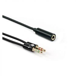 Sbox SX-535926 3,5mm anya - 2x3,5mm apa, 0,2M Jack elosztó fekete kábel
