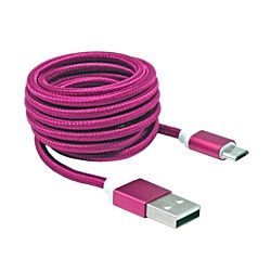 Sbox USB AM-MICRO-15P USB - micro USB 1,5m, pink kábel
