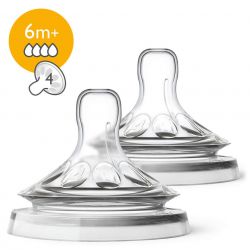 Philips Avent Natural SCF044/27 2 x gyors folyású, 4lyukú 6h+ áátlátszó pótcumi