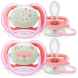 Philips Avent SCF376/22 6-18h 2x rózsaszín éjszakai játszócumi