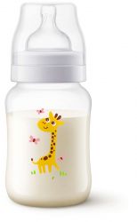 Philips Avent Anti-Colic SCF821/12 anti-kólikás zsiráfos átlátszó/fehér cumisüveg