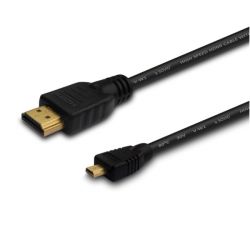 Elmak SAVIO CL-39 HDMI - micro HDMI v1.4 3D M/M 4Kx2K 1m fekete kábel