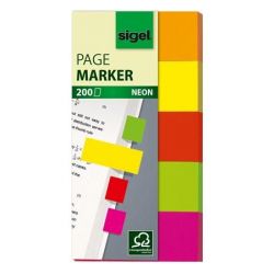 SIGEL "Neon" 20x50 mm papír vegyes színű jelölőcímke (5x40 lap) 