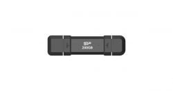 Silicon Power DS72 250GB, USB-C+A, max. 1050 MB/s Fekete külső SSD