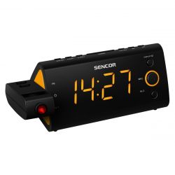 Sencor SRC 330OR LED, PLL FM rádió fekete-narancs rádiós ébresztőóra