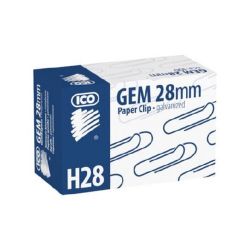 Ico 28mm ezüst gemkapocs (100 db/doboz)