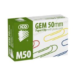 Ico 50mm színes gemkapocs (100 db/doboz)