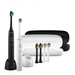 TrueLife TLSBCD SonicBrush Compact Duo 4 mód, 70000 mozgás/perc Fehér-Fekete elektromos fogkefe szett (2 db)