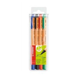 Stabilo "Greenpoint" 0,8 mm, 4 különböző színű rostirón készlet