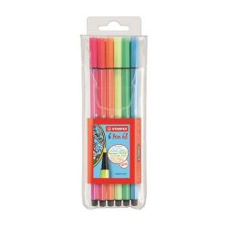 Stabilo "Pen 68" 1 mm, 6 neon színű rostirón készlet