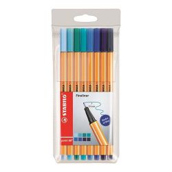 Stabilo "Point 88" 0,4 mm, 8 különböző kék árnyalatú tűfilc készlet