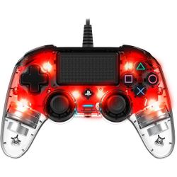 Bigben Nacon vezetékes halványpiros / átlátszó PlayStation 4 kontroller 