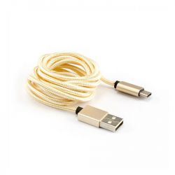 Sbox USB-TYPEC-15G M/M-1M, arany kábel
