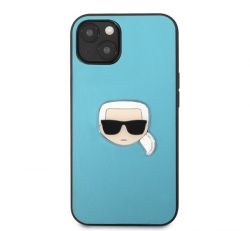 Karl Lagerfeld Head Apple iPhone 13 mini Kék Bőr hátlap tok 