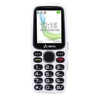 Olympia Star, 6,1 cm (2.4"), 2G, DualSIM, Bluetooth, MicroSD Slot, 32/32 MB, Fehér, Mobiltelefon