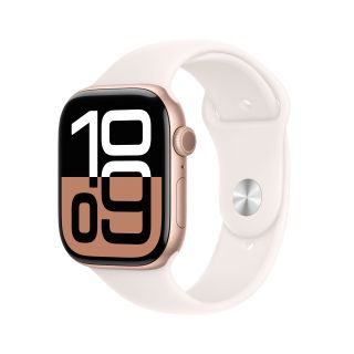 Apple Watch Series 10 GPS 46mm Rose Gold Aluminium Case with Light Blush Sport Band S/M
