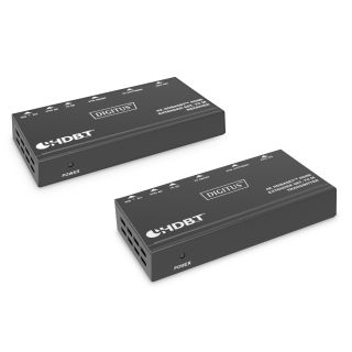 Digitus DS-55520 audió/videó jeltovábbító AV adó- és vevőegység Fekete