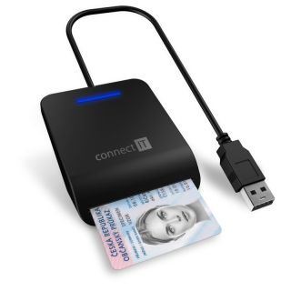 Connect IT CFF-3050-BK chipkártya olvasó Beltéri/kültéri USB USB 2.0 Fekete