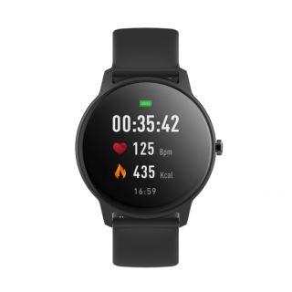 Forever ForeVive 2 Slim, 3,1 cm (1.22"), LCD, Bluetooth, Alumínium, Fekete, Okosóra, Fekete szilikon szíjjal