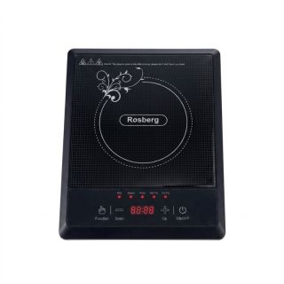 Rosberg R51445J, 2000 W, 1 zónás, LED kijelző, 8 állítható fokozat, Hordozható, Fekete, Indukciós főzőlap