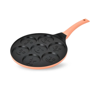 Maestro MR-1222-B, 26 cm, Mosoly alakú, Tapadásmentes, Alumínium, Narancs-Fekete, Palacsintasütő